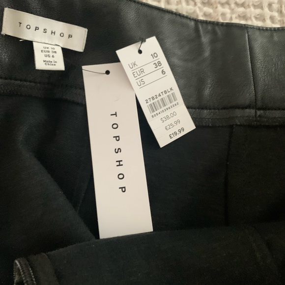 TOPSHOP Faux leather black skirt. NWT - Picture 6 of 10